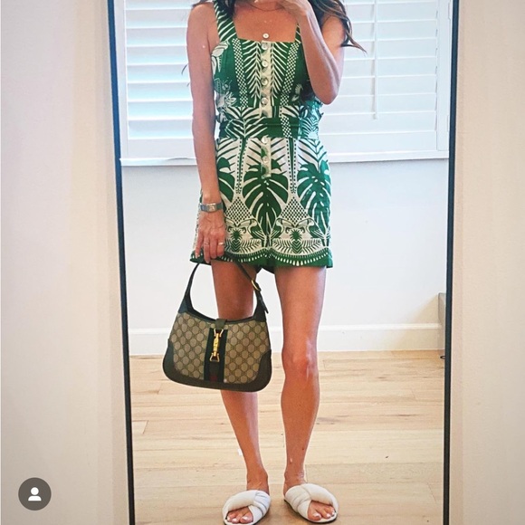 Farm Rio Green and White Romper - Picture 1 of 14